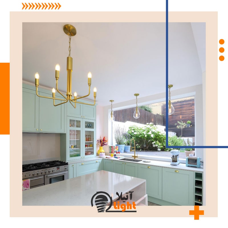 با نورپردازی آشپزخانه کوچک، تاثیر بگذارید