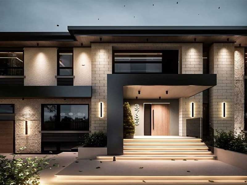 ایده نور پردازی برای ورودی ساختمان