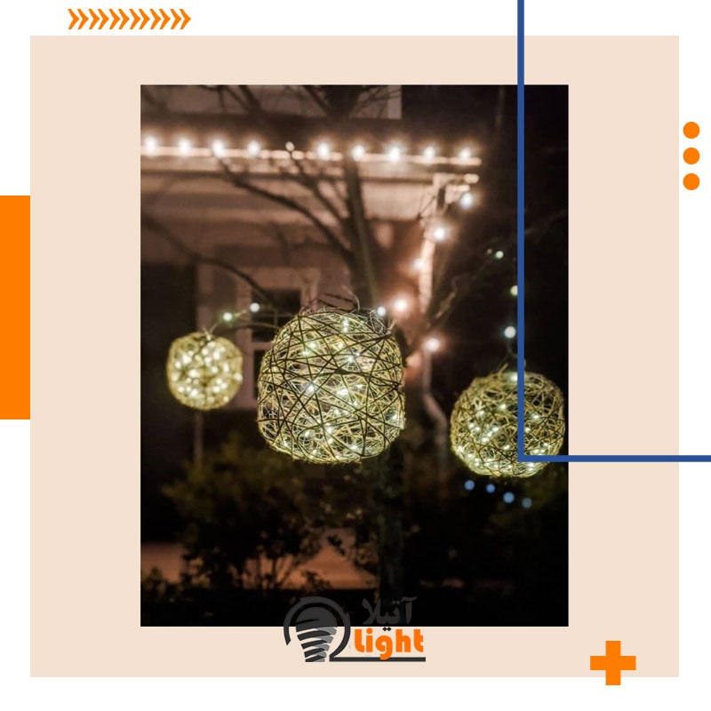 چراغ های رشته ای در حباب ها