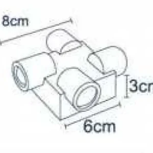 چراغ دکوراتیو یومربع90درجه چهارطرفه1